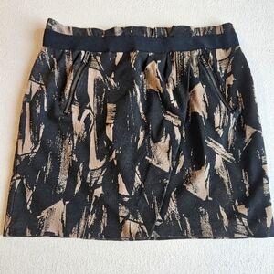 Simply Vera x Vera Wang Skirt Women's Size 12 Brown/Black Zip Pockets